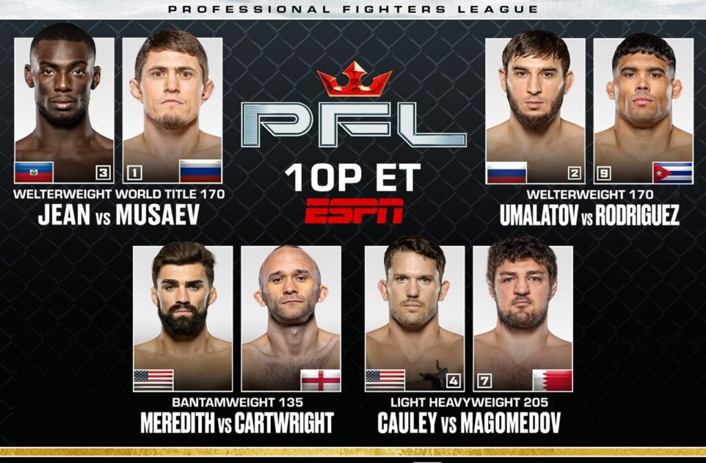 PFL fecha card de Washington com disputa de cinturão dos meio-médios e dois brasileiros nas preliminares