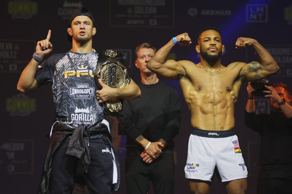 Usman Nurmagomedov nocauteia Archie Colgan e mantém o cinturão dos leves da PFL em Nova York