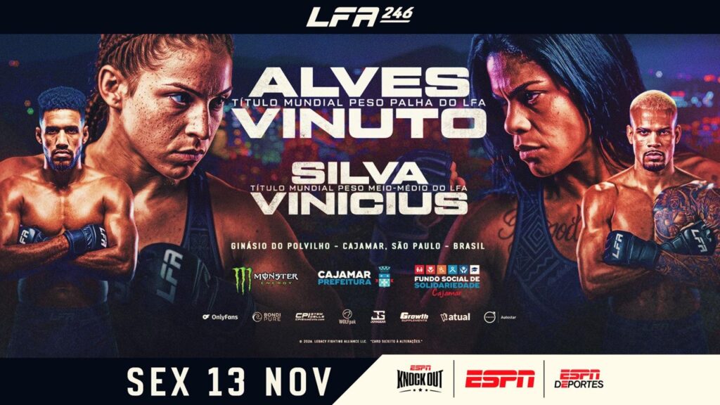 LFA 246 leva dois cinturões vagos para Cajamar em novembro